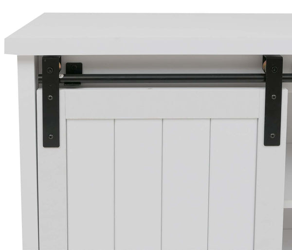 Sideboard Highboard Schrank Schiebetür 7 Fächer Industrial 84x150x40cm weiss