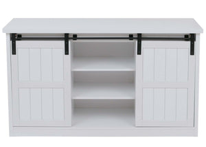 Sideboard Highboard Schrank Schiebetür 7 Fächer Industrial 84x150x40cm weiss