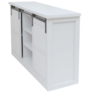 Sideboard Highboard Schrank Schiebetür 7 Fächer Industrial 84x150x40cm weiss