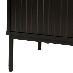 Sideboard Kommode Anrichte 3 Schubladen 2 Türen 80x130x42cm Holzoptik schwarz