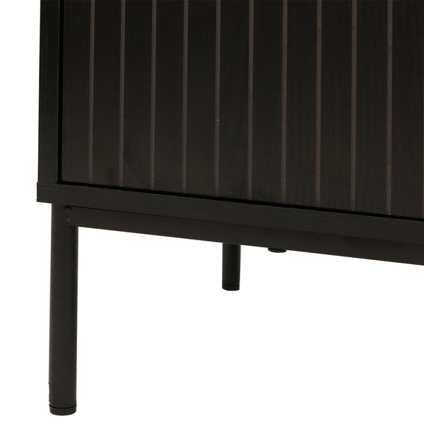 Sideboard Kommode Anrichte 3 Schubladen 2 Türen 80x130x42cm Holzoptik schwarz