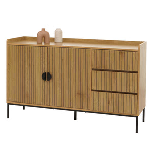 Sideboard Kommode Anrichte 3 Schubladen 2 Türen 80x130x42cm natur