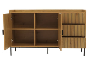 Sideboard Kommode Anrichte 3 Schubladen 2 Türen 80x130x42cm natur