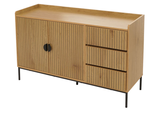 Sideboard Kommode Anrichte 3 Schubladen 2 Türen 80x130x42cm natur