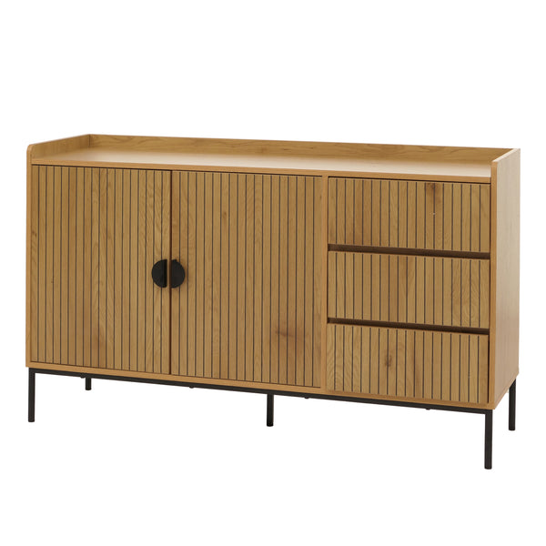 Sideboard Kommode Anrichte 3 Schubladen 2 Türen 80x130x42cm natur