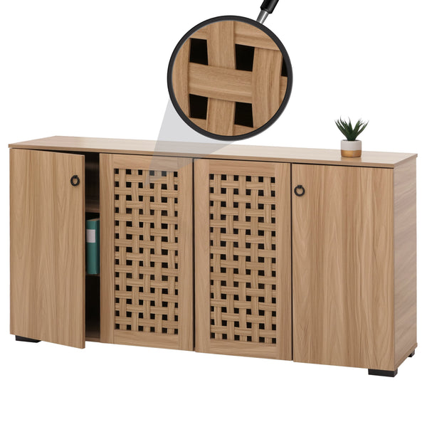 Sideboard Kommode Anrichte 4 Türen 9 Staufächer 83x159x37cm braun
