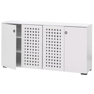 Sideboard Kommode Anrichte 4 Türen 9 Staufächer 83x159x37cm weiss