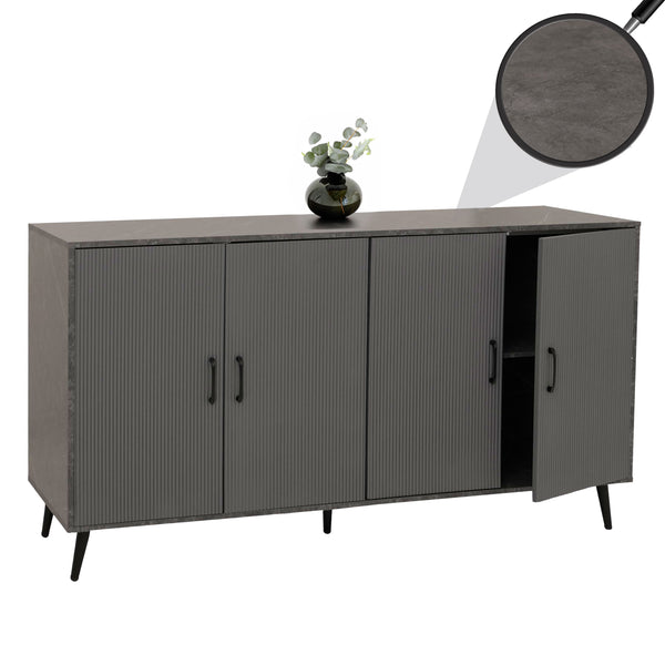 Sideboard Kommode Highboard 3D-Design 88x150x40cm Marmor-Optik grau