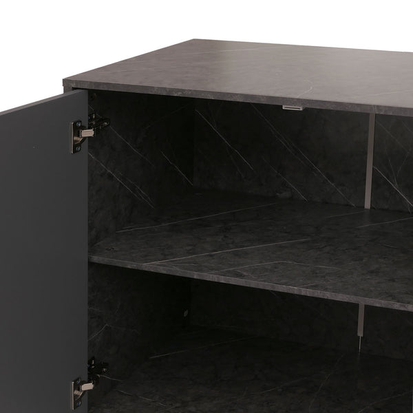 Sideboard Kommode Highboard 3D-Design 88x150x40cm Marmor-Optik grau