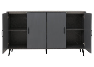 Sideboard Kommode Highboard 3D-Design 88x150x40cm Marmor-Optik grau