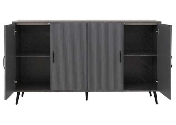 Sideboard Kommode Highboard 3D-Design 88x150x40cm Marmor-Optik grau