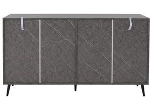 Sideboard Kommode Highboard 3D-Design 88x150x40cm Marmor-Optik grau