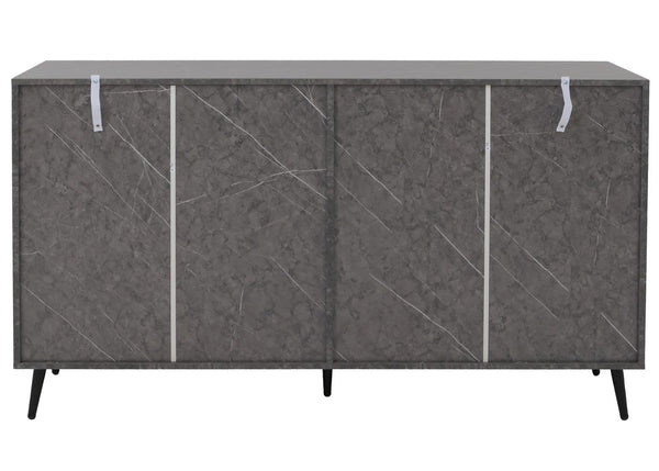 Sideboard Kommode Highboard 3D-Design 88x150x40cm Marmor-Optik grau