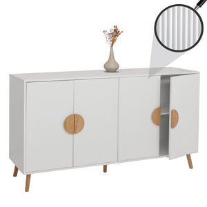 Sideboard Kommode Highboard 3D-Design 88x150x40cm weiss