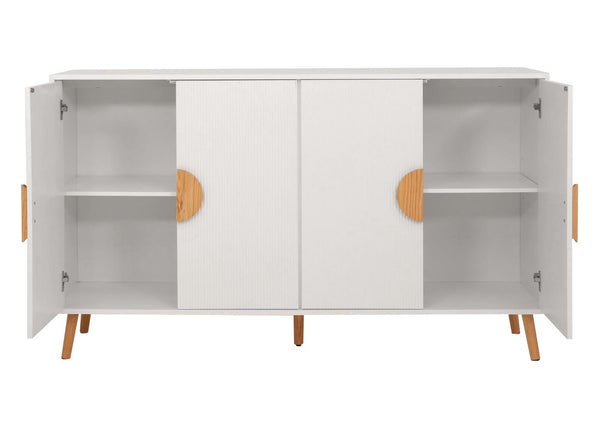 Sideboard Kommode Highboard 3D-Design 88x150x40cm weiss