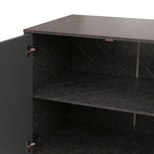 Sideboard Kommode Highboard Fischgrätenmuster 88x150x40cm Marmor-Optik grau