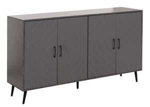 Sideboard Kommode Highboard Fischgrätenmuster 88x150x40cm Marmor-Optik grau