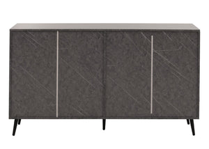 Sideboard Kommode Highboard Fischgrätenmuster 88x150x40cm Marmor-Optik grau