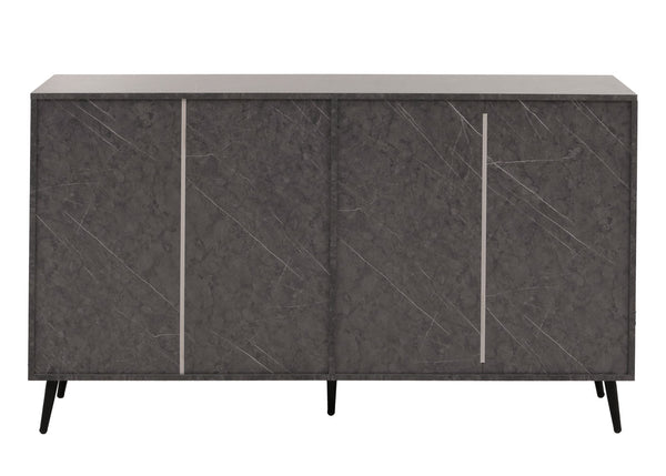 Sideboard Kommode Highboard Fischgrätenmuster 88x150x40cm Marmor-Optik grau