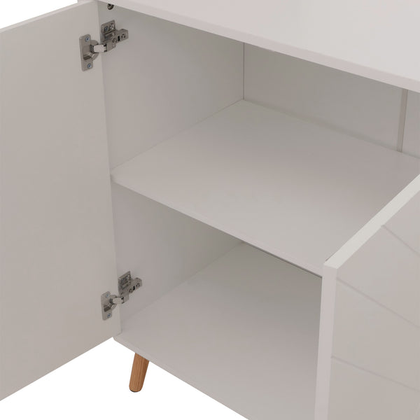Sideboard Kommode Highboard Fischgrätenmuster 88x150x40cm weiss