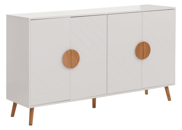 Sideboard Kommode Highboard Fischgrätenmuster 88x150x40cm weiss