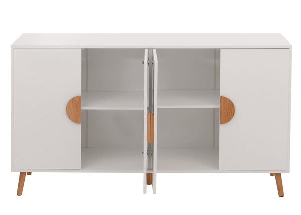 Sideboard Kommode Highboard Fischgrätenmuster 88x150x40cm weiss