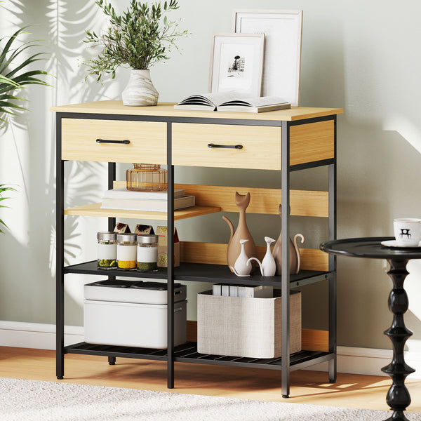 Sideboard Kommode mit Schubladen und Regalen für Küche aus Holz