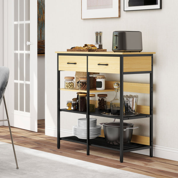 Sideboard Kommode mit Schubladen und Regalen für Küche aus Holz