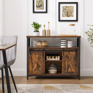 Sideboard Kommode mit Schiebetüren Braun