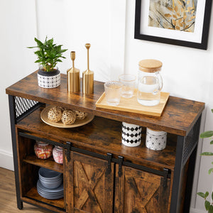 Sideboard Kommode mit Schiebetüren Braun