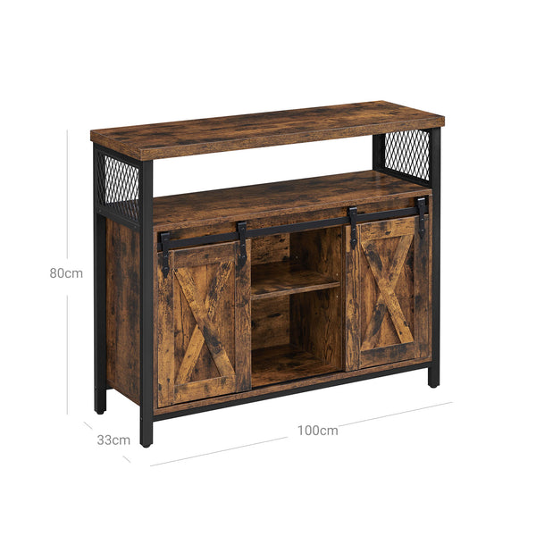 Sideboard Kommode mit Schiebetüren Braun
