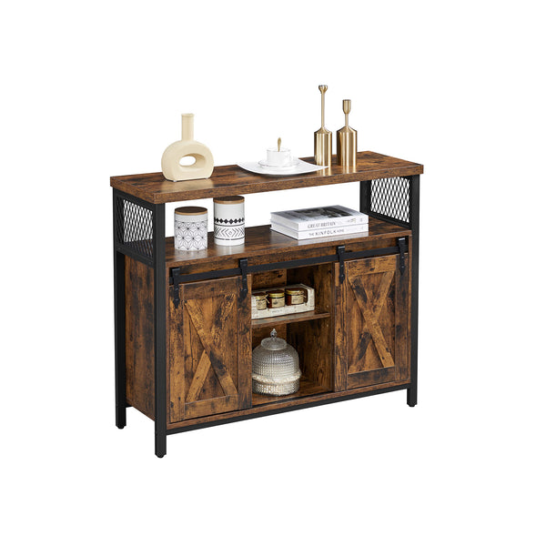 Sideboard Kommode mit Schiebetüren Braun