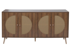 Sideboard Kommode Türen Anrichte Poly-Rattanfront 80x160x40cm braun