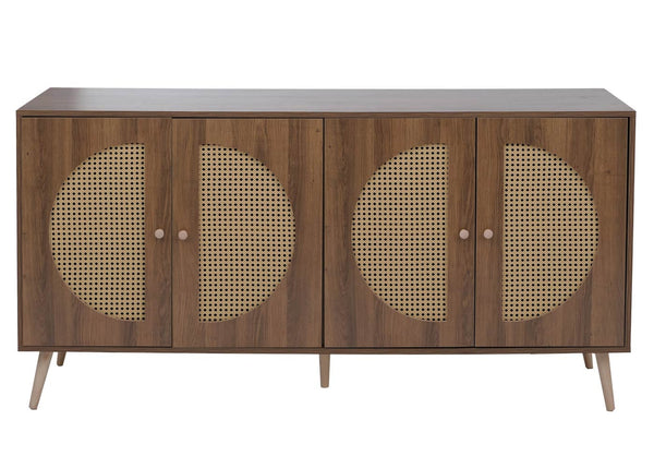 Sideboard Kommode Türen Anrichte Poly-Rattanfront 80x160x40cm braun