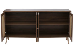 Sideboard Kommode Türen Anrichte Poly-Rattanfront 80x160x40cm braun