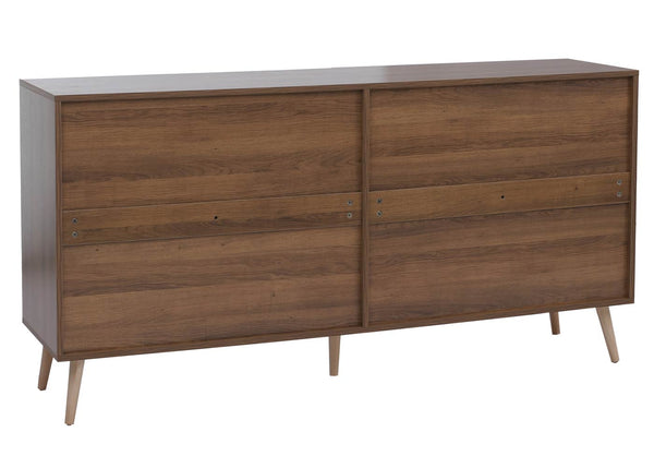 Sideboard Kommode Türen Anrichte Poly-Rattanfront 80x160x40cm braun