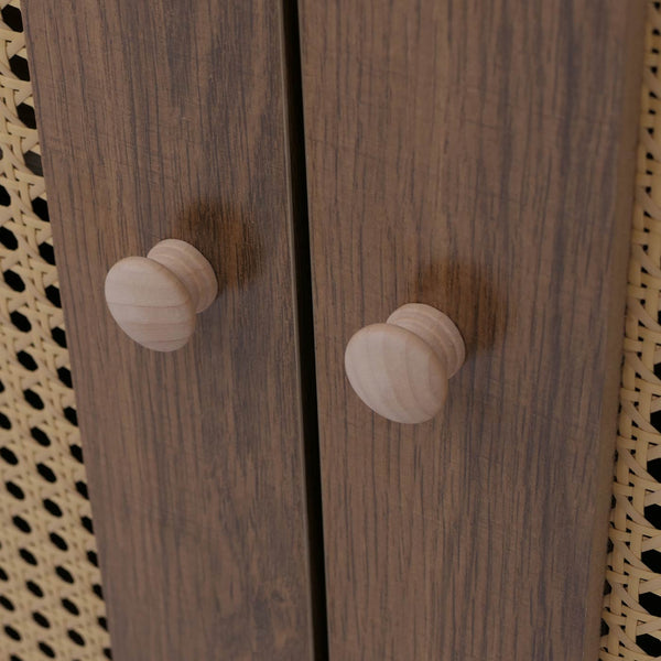 Sideboard Kommode Türen Anrichte Poly-Rattanfront 80x160x40cm braun