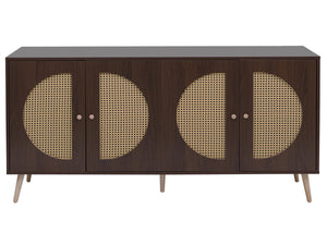 Sideboard Kommode Türen Anrichte Staufächer 80x160x40cm Walnuss-Optik