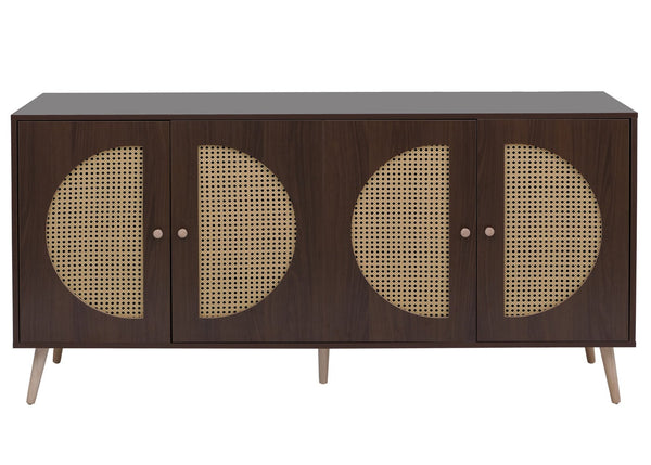 Sideboard Kommode Türen Anrichte Staufächer 80x160x40cm Walnuss-Optik