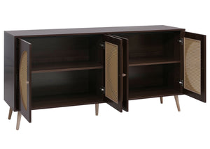 Sideboard Kommode Türen Anrichte Staufächer 80x160x40cm Walnuss-Optik