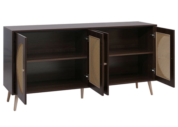Sideboard Kommode Türen Anrichte Staufächer 80x160x40cm Walnuss-Optik
