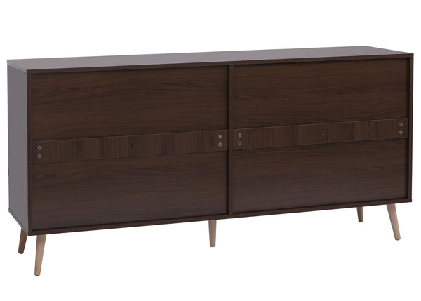 Sideboard Kommode Türen Anrichte Staufächer 80x160x40cm Walnuss-Optik