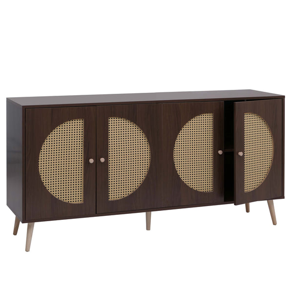 Sideboard Kommode Türen Anrichte Staufächer 80x160x40cm Walnuss-Optik