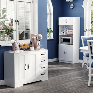 Sideboard modern mit Schubladen und Schrank weiss