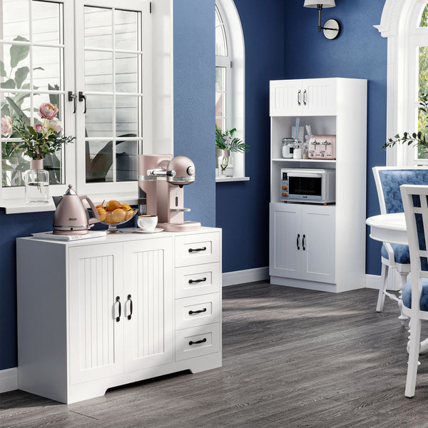 Sideboard modern mit Schubladen und Schrank weiss