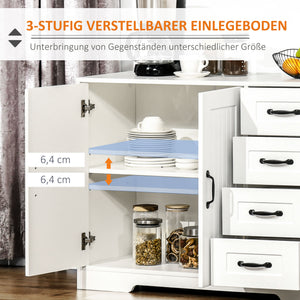 Sideboard modern mit Schubladen und Schrank weiss