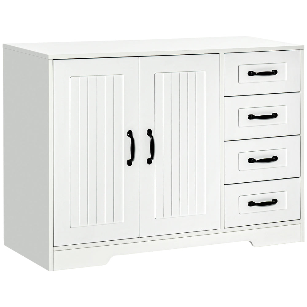 Sideboard modern mit Schubladen und Schrank weiss