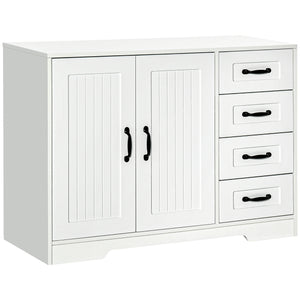 Sideboard modern mit Schubladen und Schrank weiss