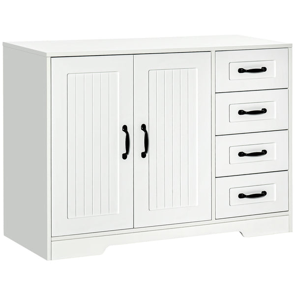 Sideboard modern mit Schubladen und Schrank weiss