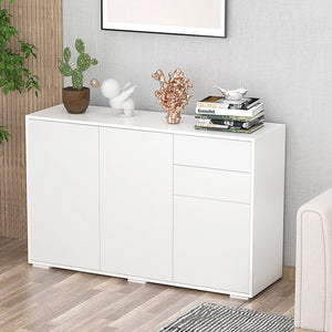 Sideboard Kommode mit 2 Schubladen Push-Click 117cm weiss